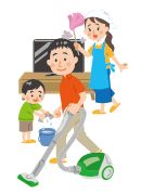 部屋のお掃除イラスト