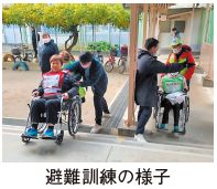 避難訓練の様子の写真