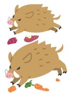 イノシシのイラスト
