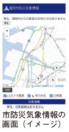 市防災気象情報の画面(イメージ)