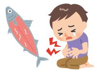 アニサキス食中毒のイラスト