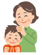 子どもの頭髪確認のイラスト