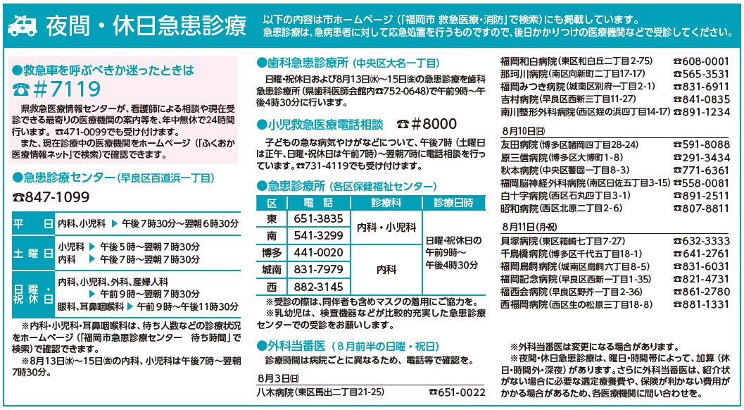 夜間・休日急患診療
