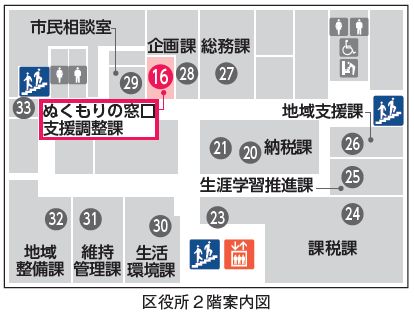 区役所2階案内図