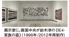 展示室Ｃ。画面中央が鈴木淳の《IE４･ 家族の森》（1998年/2012年再制作）