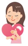 女性がハートを抱えている画像