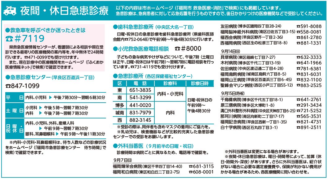 夜間・休日急患診療
