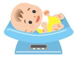 赤ちゃんの体重測定のイラスト