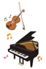 バイオリンとピアノのイラスト
