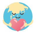 地球がハートを持っているイラスト