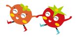 柿とトマトのイラスト