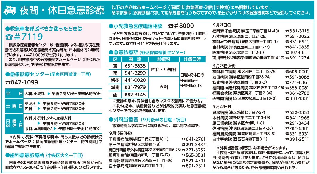 夜間・休日急患診療