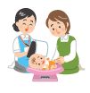 赤ちゃんの体重測定のイラスト