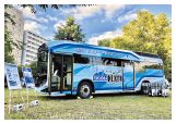 水素で走行し発電もできる燃料電池バス「Moving e(ムービング　イー)」の写真