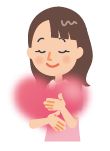 ハートを持った人のイラスト