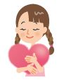 ハートを持った人のイラスト