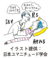 ユマニチュードのイラスト(イラスト提供:日本ユマニチュード学会)