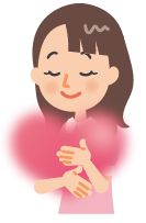 ハートを抱えているイラスト