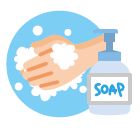 せっけんで手を洗うイラスト