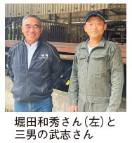 堀田和秀さん(左)と三男の武志さんの写真