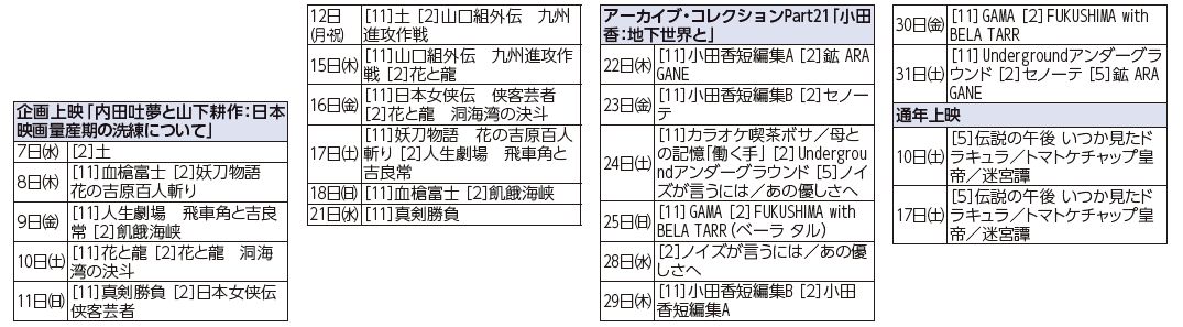 映像ホール・シネラ 1月上映スケジュール