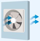 換気扇による換気のイラスト