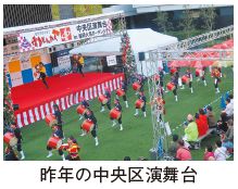 昨年の中央区演舞台の写真