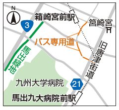馬出・箱崎の地図