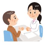薬剤師に相談しているイラスト