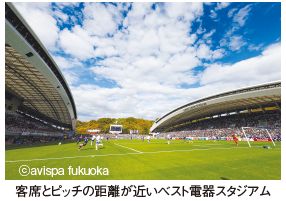 客席とピッチの距離が近いベスト電器スタジアム