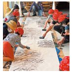 未来の土(帆布)からさまざまな形を写し取り、発掘します