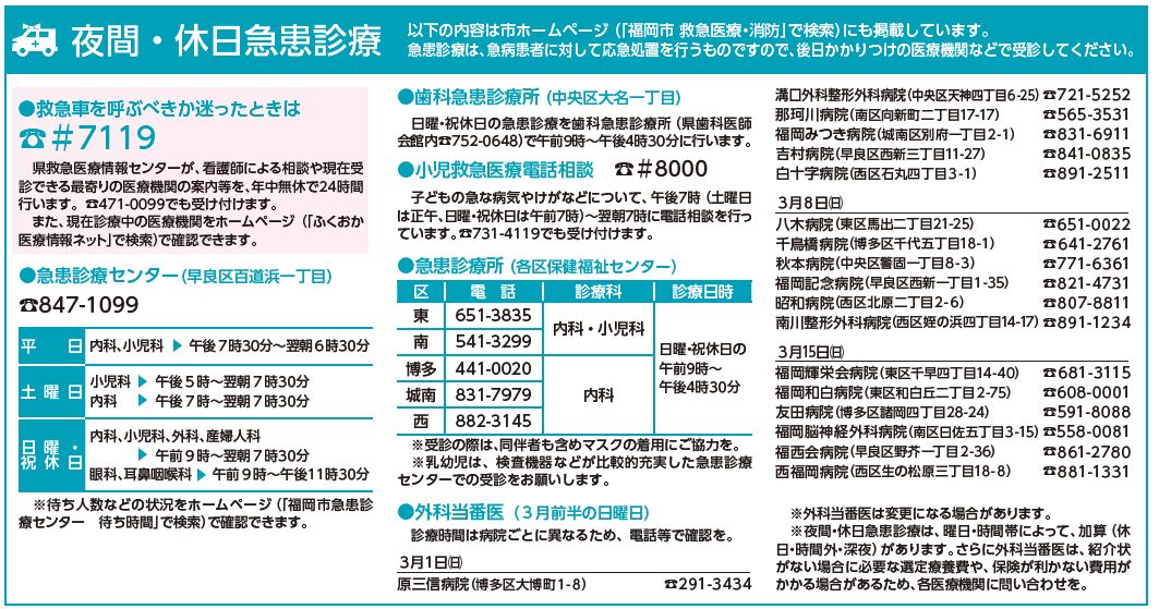 夜間・休日急患診療