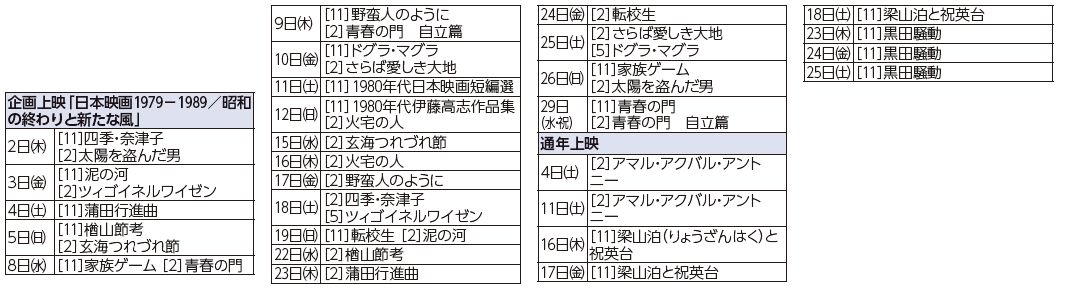 映像ホール・シネラ 4月上映スケジュール