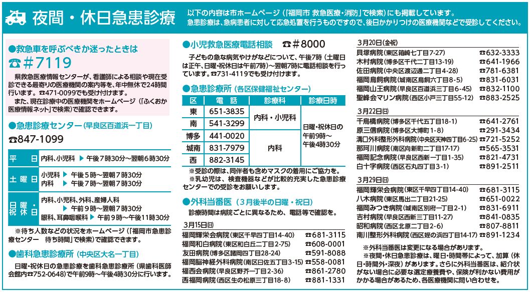 夜間・休日急患診療