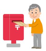 郵便ポスト投函のイラスト