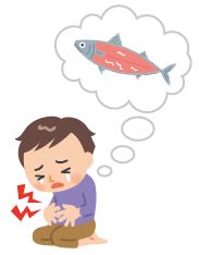 アニサキス食中毒のイラスト