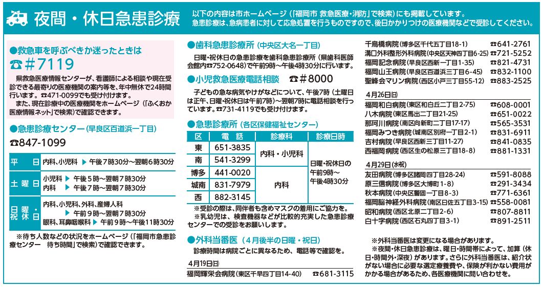 夜間・休日急患診療