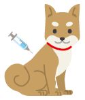犬と注射器のイラスト