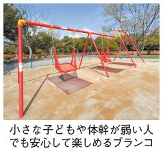 小さな子どもや体幹が弱い人でも安心して楽しめるブランコの写真