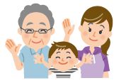 民生委員・児童委員と子どものイラスト