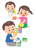 子どもたちが遊んでいるイラスト