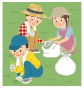 除草活動のイラスト