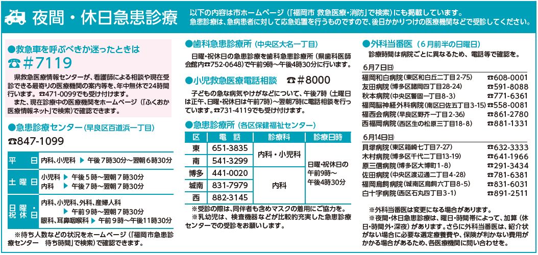 夜間・休日急患診療