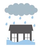 大雨による水害のイラスト