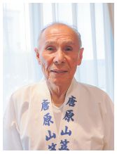 唐原(とうのはる)の祇園山笠行事保存会代表の﨑村方一(さきむらまさかず)さんの写真