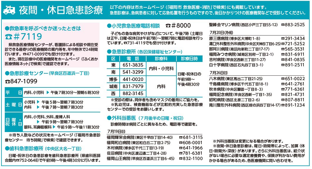 夜間・休日急患診療