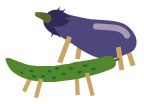 お盆のお供え物のイラスト