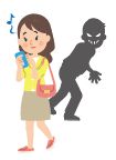 警戒心が薄いながら歩きのイラスト