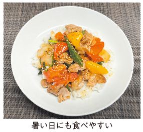 夏野菜のさっぱり丼の写真(暑い日にも食べやい)