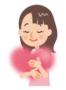 ハートを抱いているイラスト